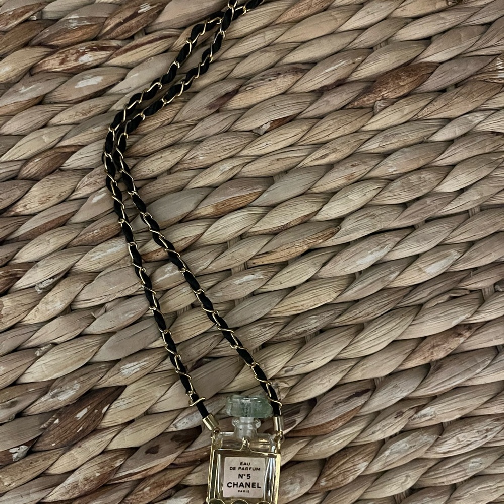 CHANEL Gold and Black No. 5 Necklace